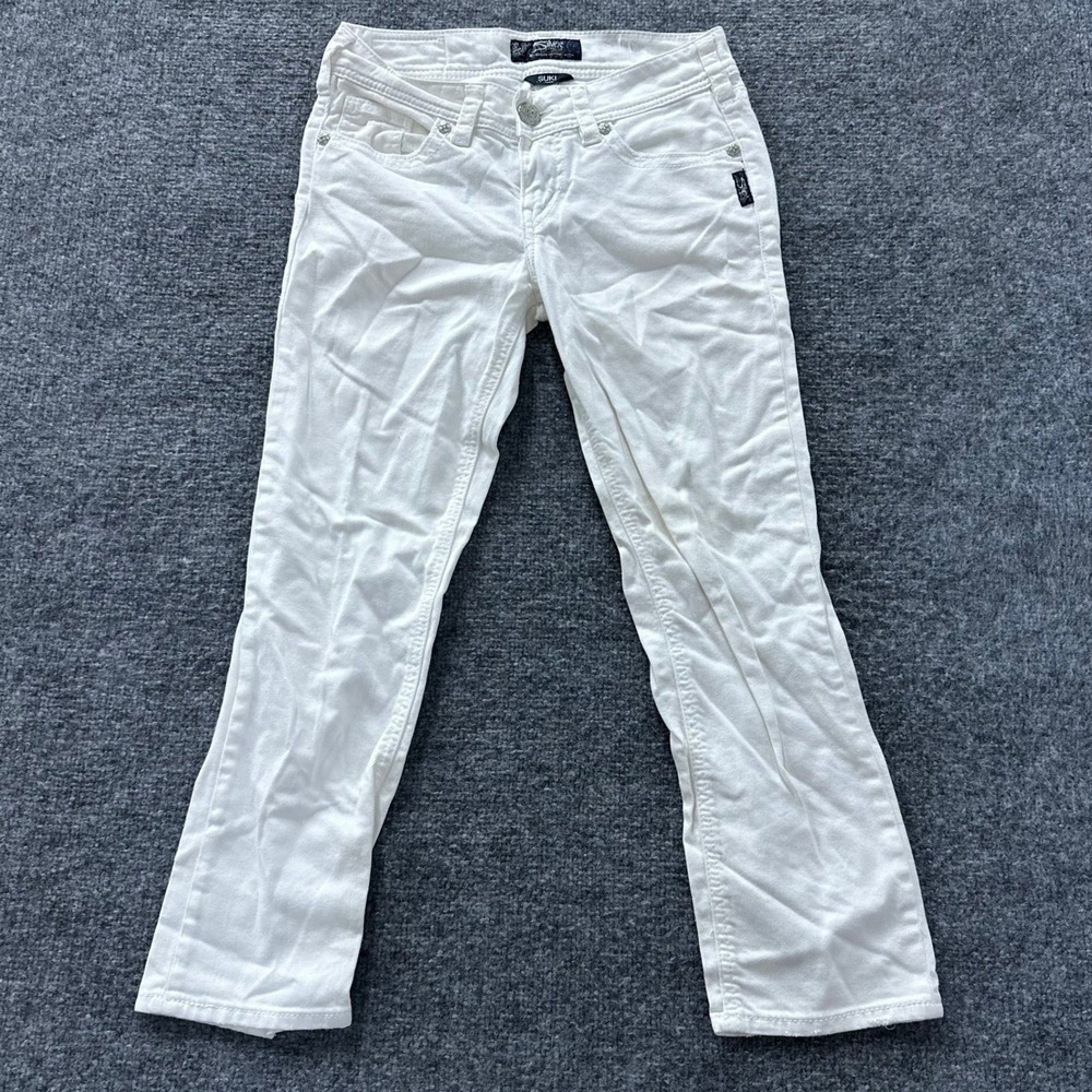 Silver Jeans Co. Jeans Womens Size 26 White Suki Slim Mid Rise Stretch Denim